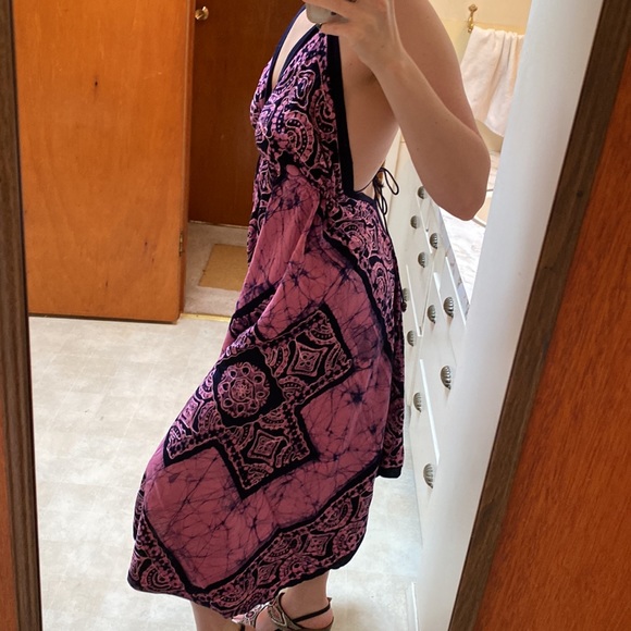 🦋[ Boutique ] Backless Tapestry Dress - Picture 6 of 12